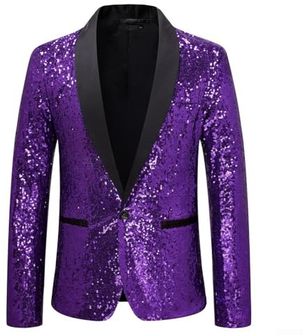 Kivivaka Veste à paillettes brillantes pour homme, blazer décontracté pour discothèques et bals, design attrayant et élégant