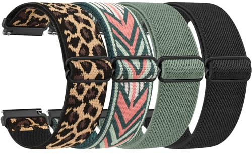 YLK 4 stycken 22 mm nylon, sport, elastiska armband för Garmin Venu 4 45 mm/3 45 mm/Venu 2/Vivoactive 4/Forerunner 265/255 armband, Amazfit Balance armband, klockarmband för kvinnor och män
