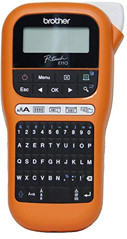 Brother PT-E110VP Professioneller Etikettierer, industriell, Lieferung mit 1 Tze-FX221 Band schwarz/weiß 9 mm + 1 Transportkoffer