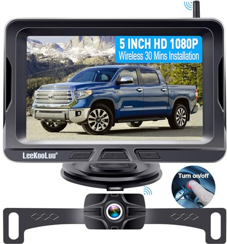 HD 1080P 5 inch Wireless Backup Camera for Truck: Clear Day & Night Vision