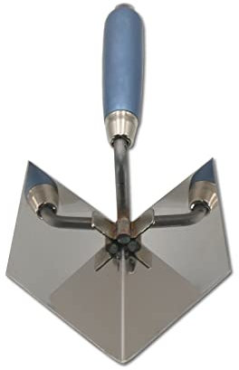 DEWEPRO Kantenkelle Für Innenecken 110x75x75mm – Edelstahl Eckkelle Mit Holzgriff – Rostfreie Inneneckkelle Zum Verputzen, Spachteln & Trockenbau – Präzise Maurer- & Stuckateurkelle