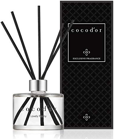 Cocod'or [COCODOR/Lovely Peony] Signature Reed diffusers Oil with a Set of 5 Fiber Sticks, 200ml, Best for Home, Kitchen, Bathroom. A Wide Variety of scents for Aromatherapy, Good for Gifts.