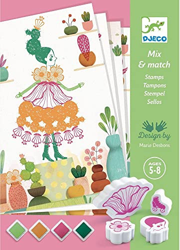 DJECO 38741 Sellos Flower Girls Briefmarkensammlung, bunt