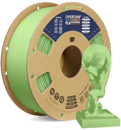 OVERTURE PLA Plus (PLA+) PLA-Filament 1,75 mm, professionelle PLA-Festigkeit, 1kg Filament (2,2 lbs), Maßgenauigkeit +/- 0,02 mm, für 3D-Drucker (Hellgrün)