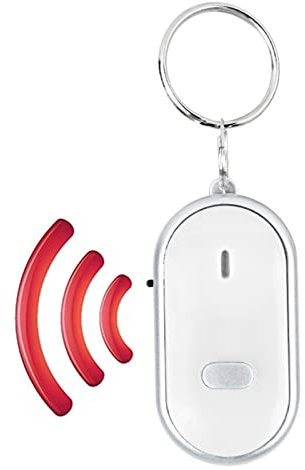 Localizador Llaves, Silbato Buscador Llaves Localizador Artículos Localizador De Llaveros Control De Voz Dispositivo Antipérdida para Teléfono Llavero Monedero Equipaje(Blanco)