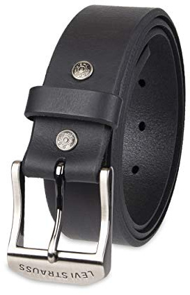 Levi's Men's Logo Buckle Classic Leather Belt with Rivets