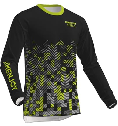 AIMENJOY Fahrradtrikot Herren, Radfahren Top, MTB Jersey, Herren Mountainbike Motocross Jersey, Lange Ärmel, Feuchtigkeitsableitend,atmungsaktiv, Radfahren Kleidung Für Sport (Style-16,XL)