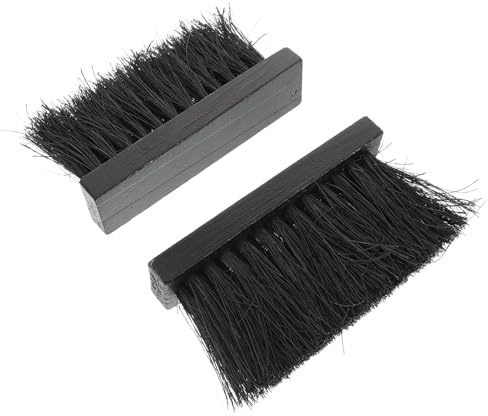 Milisten 2pcs Brosse à Bois Noire pour Balai à Main, Remplacement pour Cheminée et Poêle à Granulés, Fibres de Palmier, Usage Polyvalent Hôtels et Villas