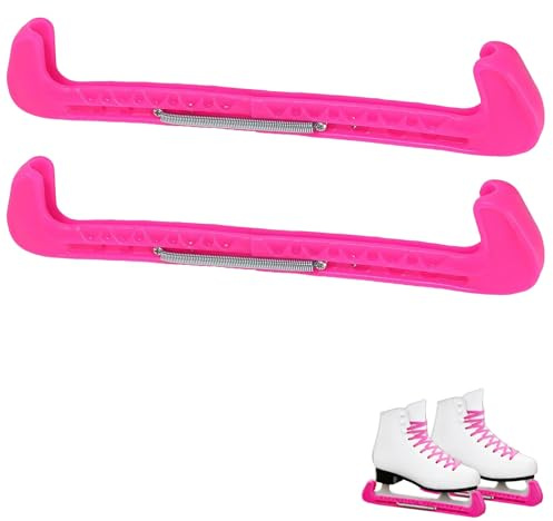 XiDeShop Protezione per lame per pattini da ghiaccio regolabili, protezione durevole in plastica spessa con molla per pattinaggio artistico, accessorio sicuro ed elegante per tutte le dimensioni di