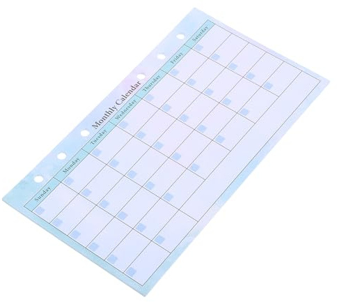 POPETPOP 14 Sheets Planner Weekly Refills Monthly Planning Pad A6 Diary Inserts 6 Ring Binder Thick Paper Stylish Design Efficiently Manage Time and Tasks Singlepage Monthly Planner
