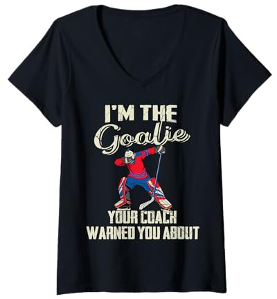 Femme BZR Maillot de Gardien de But de Hockey pour garçon T-Shirt avec Col en V