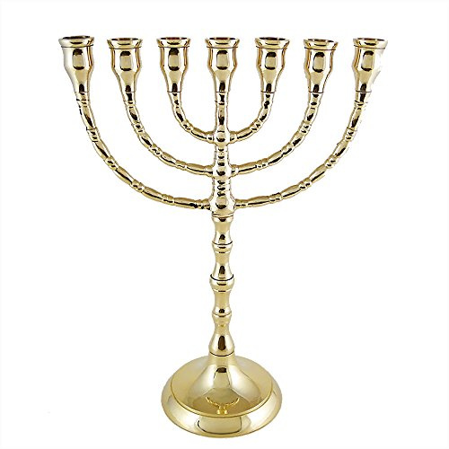 NKlaus Menorah in ottone fatto a mano portacandele 25 cm 2791