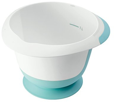 keeeper Bol mélangeur avec ventouse et surface antidérapante, plastique , 1,5 l, Mariella, vert menthe/blanc