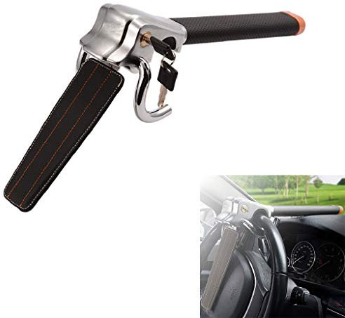 Beikalone Auto-Lenkradschloss, Diebstahlsicherung mit Sicherheitshammer, universell passend für Autos, leichte LKWs, Vans und SUVs