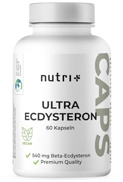 Nutri + Ultra Ecdysterone + Leucina Capsule alto Dosaggio - 790 mg Complesso Principi attivi per Capsula - 540 mg di beta Ecdisterone 90% + 250 mg di L-Leucina in Polvere vegana