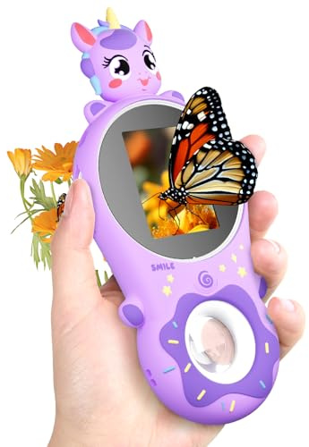 Microscopio digitale portatile per bambini, schermo da 2 pollici, ricaricabile, mini lente d'ingrandimento tascabile, USCAMEL Educational Science, miniscopio ottico (viola)