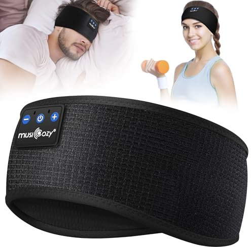 MUSICOZY Auriculares para Dormir, Diadema Bluetooth 5.4 para Dormir y Hacer Deporte con Altavoces Finos, Regalo tecnológico para Hombres, Mujeres, Adolescentes, Yoga, relajación y Viajes.