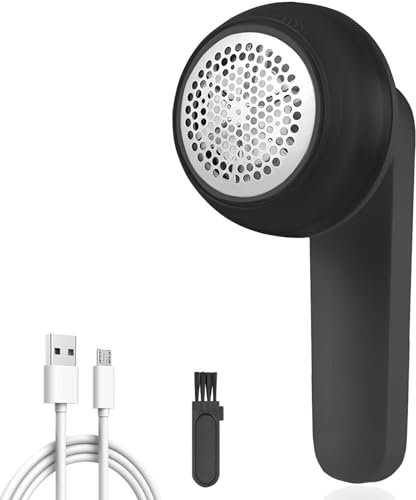 LULUWA Rasoir Électrique Anti-Bouloches, USB Rechargeable Anti-Peluches pour Vêtements 6 Lames à Feuilles Pulls Rasoir pour Boules Anti-Bouloches Meubles Couverture (Noir)