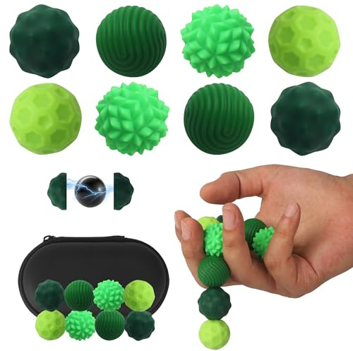8 Piezas Bolas Magnéticas Antiestrés De Silicona, Pelota Antiestres Magneticas Juguetes Sensoriales para Aliviar El Estrés, Silicona Bolas Magnéticas Anti-Estrés para Aliviar La Ansiedad