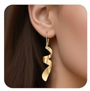 ALEXCRAFT Boucles d'oreilles Femme Pendantes Or 925 Post Boucles d'oreilles Or Femme Pendantes Longues à un fil