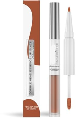 Dubbelsidig Läppliner Och Glanspenna - 2-i-1 Spegelglansläppstift For Kvinnor, Enkelt Att Skapa Perfekt Läppmakeup(Brown,2PCS)