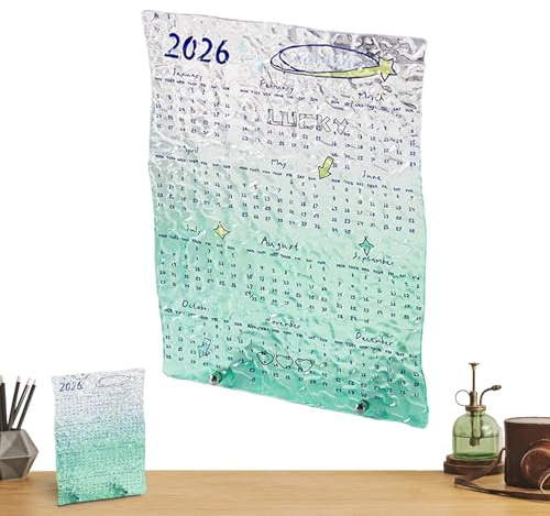 Calendario da tavolo 2026 – Agenda artistica trasparente acrilica,12 mini calendario mensile,per la casa, la scuola e la pianificazione degli studenti, decorazione per la pianificazione degli studenti