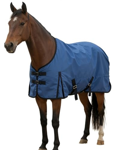 RXYNLL Regendecke Pferd 145 135 155 Outdoordecke Wasserdichte Decke, mit Innenfutter 1200D-blau-135cm