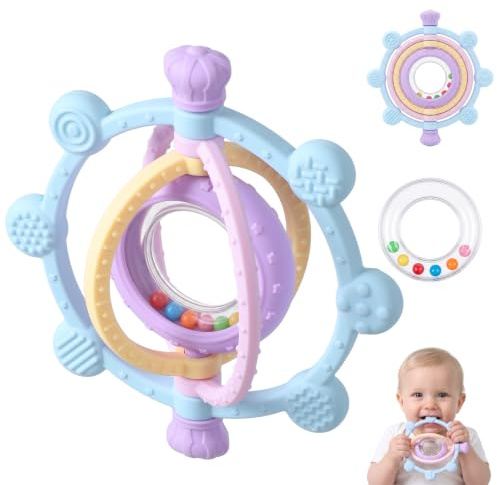Orzbow Silicone Teething Toys for Baby, Blue
