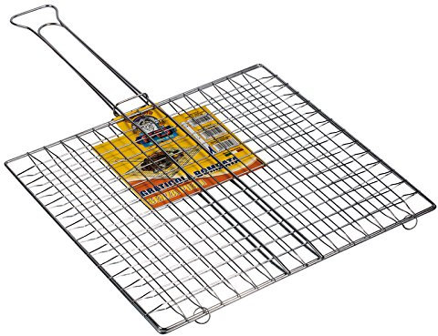 FD CASA Griglia Barbecue Acciaio cromato cm 30x40 Senza piedi Doppio manico 226