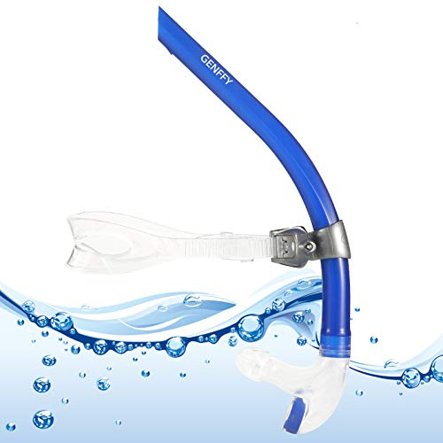 Swim Snorkel for Lap Swimming, Suitable for Adult and Kids Swimmer, Snorkle Set for Swimming Training, Front Snorkeling Gear with Comfortable Mouthpiece, Easy Breath in Pool and Open Water