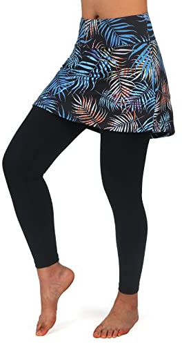 ANIVIVO Women Tennis Skirted Leggings with Pockets, Capris Yoga Leggings with Skirts&Tennis Pickleball Clothing