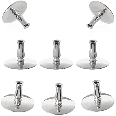 NKlaus 8x Portacandele Ottone nichelato Portacandele sottili da altare Fino a Ø6,7mm Matrimonio 6733