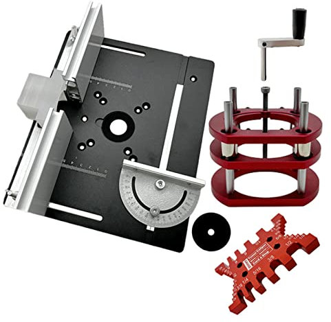 Frästisch für Oberfräsen Frästisch Einlegeplatte mit Zimmermanns-Upside-Down-Hebebasis Elektrische Holzfräs-Hubbasis (Color : Black, Size : 4PS)