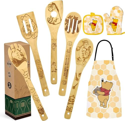 Wooden Spoons for Cooking Bear Cooking Utensils Set,Christmas Gifts for Women Mothers Day Birthday Gift