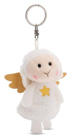 NICI Llavero ángel de la Guarda Oveja con Estrella 10cm Blanco - Colgante Animal de Peluche - para Colgar en la Llave, Bolso, Mochila, y Mucho más, para niños y Adultos, una óptimo Idea de Regalo