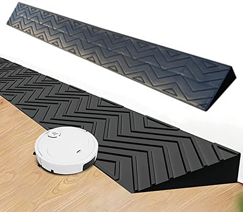ZTZBFGM Noir,100x10x3.5cm, Rampe de Trottoir, Indoor Curb Rampe Balayage Robot Seuil Rampe Douche Bas Bande D'étanchéité Barrière d'eau Peut Être Utilisé de Antidérapantes Rampes Porte