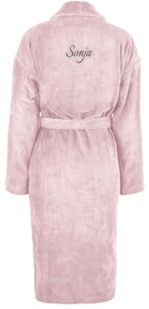 your surprise Peignoir Femme personnalisé - Cadeau fete des meres - Cadeau anniversaire femme brodé avec nom ou texte et choix de polices, S, M, Taille normale, Taille normale, Standard, Rose