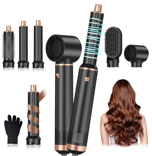 Airstyler Hairstyler Set 5 in 1 Rundbürstenföhn,1000W Multi-Airstyler Professioneller Haarstyler Haarfön,30mm Lockenstab Warmluft Curler, für Haar Volumen,Trocknen,Glätten,Curling