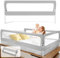 ISOISL 3er Bettgitter 2X200+1X180cm Bettschutzgitter Kinderbettgitter für Kinder,Rausfallschutz Boxspringbett Klappbar Nagelfreie Montage luftiges Rausfallschutz Bett für Kleinkinder Baby,Grau