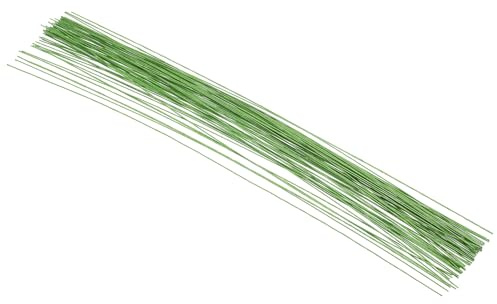 PATIKIL Filo Per Steli Floreali 16 Calibro 24, 100 Pezzi Filo Di Ferro Rivestito Di Carta Accessori Per Steli Fiori Artificiali Per DIY Bouquet E Decorazioni Artigianali, Verde Chiaro