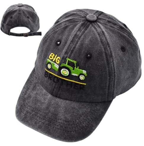 FCXVXCL Big Brother Tractor Wagon Cappellino Baseball, Cartoon Cappello Baseball Regolabile Dimensioni Bambini Protezione UV Berretto per Bambini Ragazzi e Ragazze 3-8 Years Old, Black