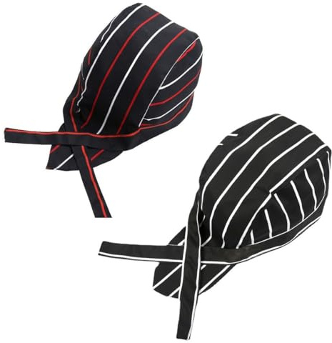 IBXWMNG 2 Piezas Gorro Unisex Gorro de Cocinero Ajustable de Algodón Bandana de Cocinero para Cocina Hotel Restaurante Barbacoa