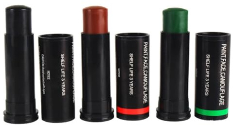 UKCOCO Lot de 3 Tubes Tubes de Peinture Peinture Faciale Camouflage Militaire Huile Camouflage Forêt Corporelle pour Chasse et Maquillage Outdoor Visage Solide et Portable