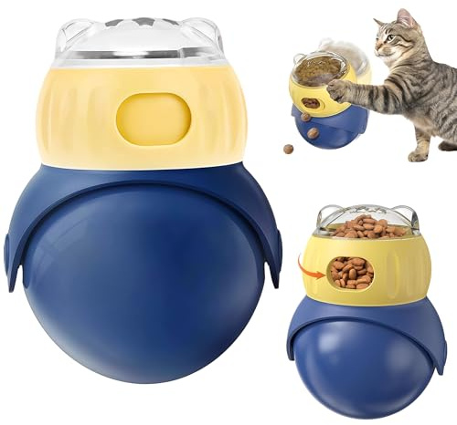 Zuuyye - Giocattolo Interattivo per Gatti, Dispenser di Snack Regolabile per Stimolazione Mentale & Allenamento IQ, Gioco di Intelligenza Contro la Noia, Regalo per Gatti da Appartamento