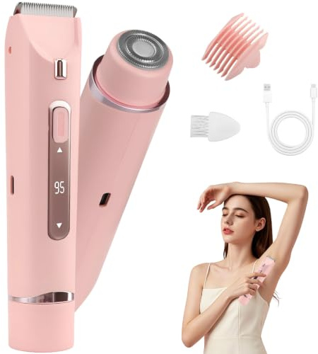 Afeitadora Eléctrica Mujer 3 en 1, Recortadora Facial Corporal Bikini USB-C