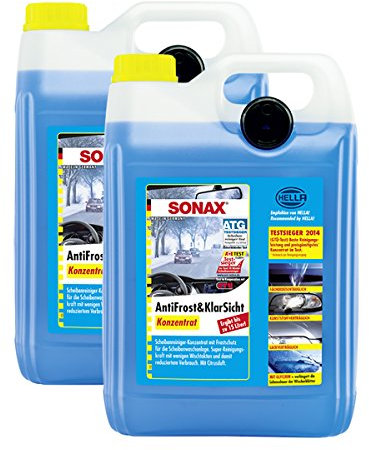 SONAX 2X 03325050 AntiFrost&KlarSicht Konzentrat Frostschutz Waschanlage 5L