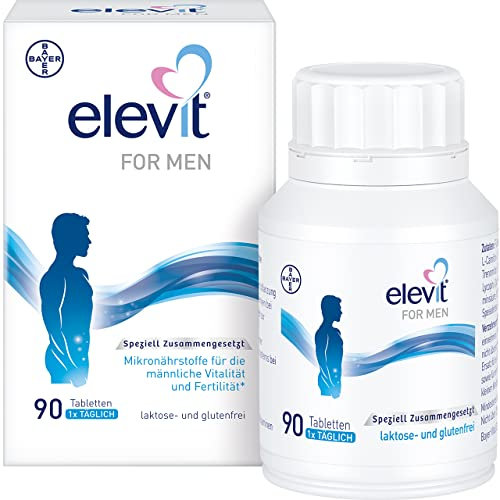 Elevit FOR MEN - zur Unterstützung der männlichen Vitalität und Fertilität - Mikronährstoffkomplex zur oralen Einnahme bei Kinderwunsch - 1 x 90 Tabletten