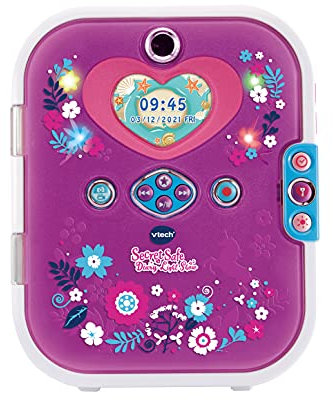 Vtech Purple Secret Safe Diary Light Show, Interaktives Mädchen Tagebuch, Geheimes Tagebuch für Mädchen mit Gesichtserkennung, Fotos & mehr, Geschenke für Mädchen mit Spielen, Alter 5, 6, 7+ Jahre