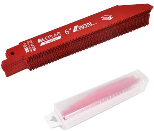 25 Pack 6 inch 14/18 TPI Bi-Metal Auto Dismantling Sawzall Blade for Metal, 6” 18-TPI Reciprocating Saw Blades Replace Milwaukee and Diablo sawzall Blade