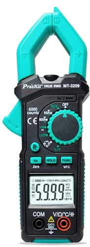 Pro'sKit Clamp Meter MT-3209 3-5/6 Digital Clamp Meter, AC/DC Current/Voltage, Amp Meter ACV ACA True RMS Measurement VFC Detection, Continuity Diode NCV Clamp Multimeter(MT-3209)